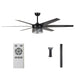 70" Modern DC Motor Downrod Mount Reversible Ceiling Fan with Lighting and Remote Control - Sweatfully