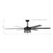 70" Modern DC Motor Downrod Mount Reversible Ceiling Fan with Lighting and Remote Control - Sweatfully