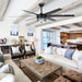 70" Modern DC Motor Downrod Mount Reversible Ceiling Fan with Lighting and Remote Control - Sweatfully