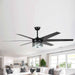 70" Modern DC Motor Downrod Mount Reversible Ceiling Fan with Lighting and Remote Control - Sweatfully