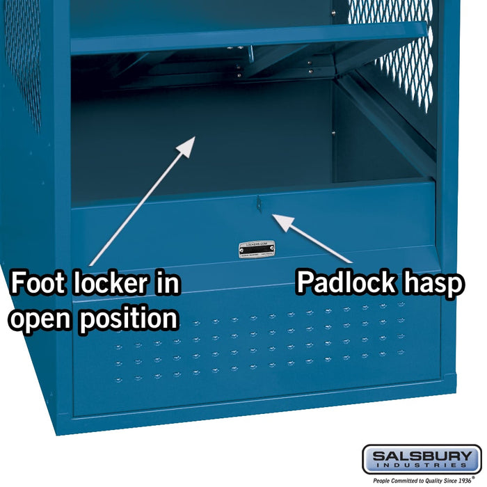 Salsbury 24" Wide Open Access Metal Locker - 6 Feet High - 18 Inches Deep - Blue - Unassembled - Sweatfully