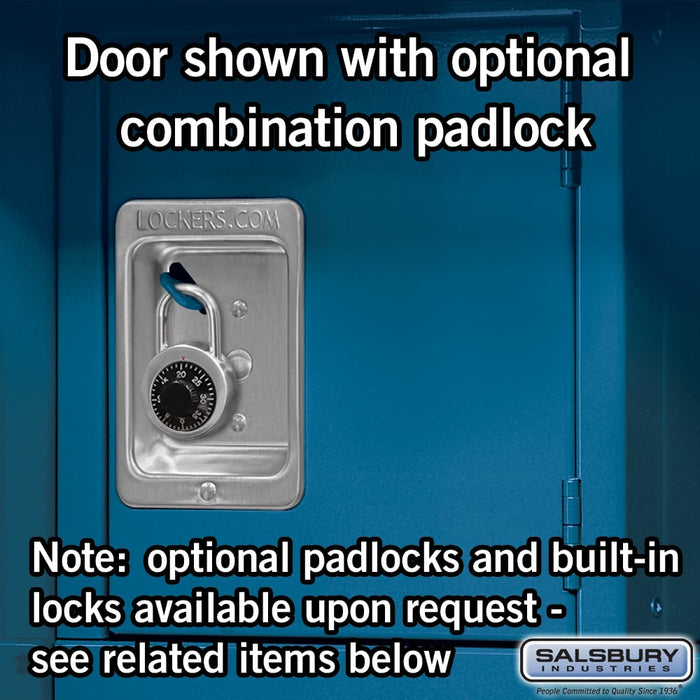 Salsbury 24" Wide Open Access Metal Locker - 6 Feet High - 18 Inches Deep - Blue - Unassembled - Sweatfully