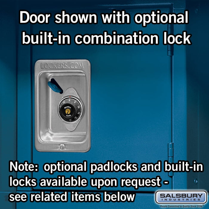 Salsbury 24" Wide Open Access Metal Locker - 6 Feet High - 18 Inches Deep - Blue - Unassembled - Sweatfully