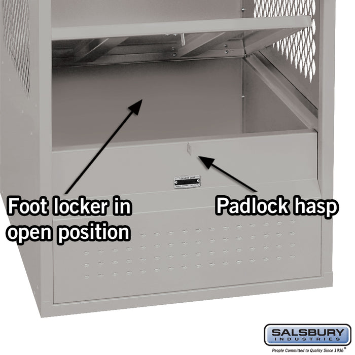Salsbury 24" Wide Open Access Metal Locker - 6 Feet High - 18 Inches Deep - Gray - Assembled - Sweatfully