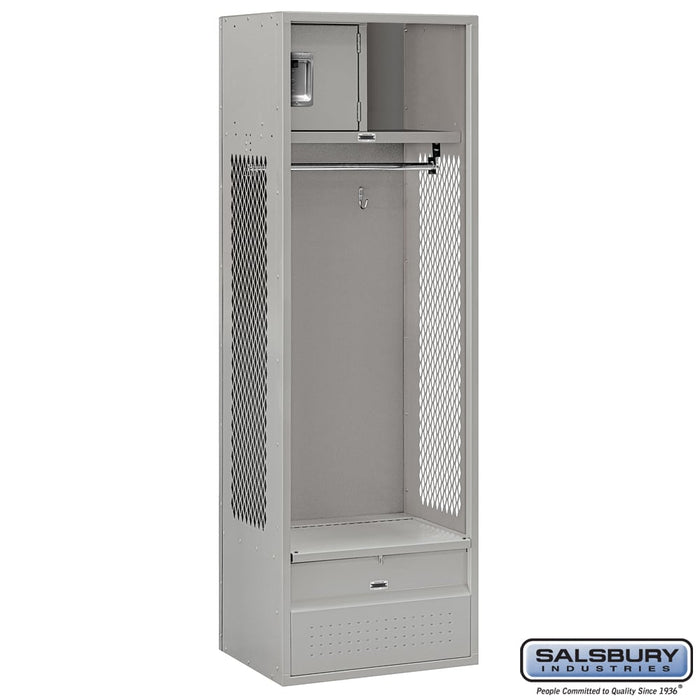 Salsbury 24" Wide Open Access Metal Locker - 6 Feet High - 18 Inches Deep - Gray - Unassembled - Sweatfully