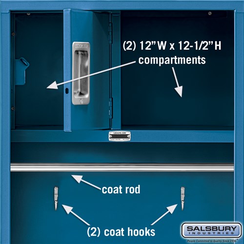 Salsbury 24" Wide Open Access Metal Locker - 6 Feet High - 24 Inches Deep
