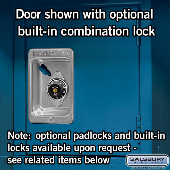 Salsbury 24" Wide Open Access Metal Locker - 6 Feet High - 24 Inches Deep - Blue - Unassembled - Sweatfully