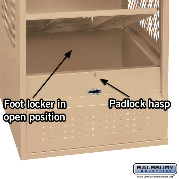 Salsbury 24" Wide Open Access Metal Locker - 6 Feet High - 24 Inches Deep - Tan - Assembled - Sweatfully