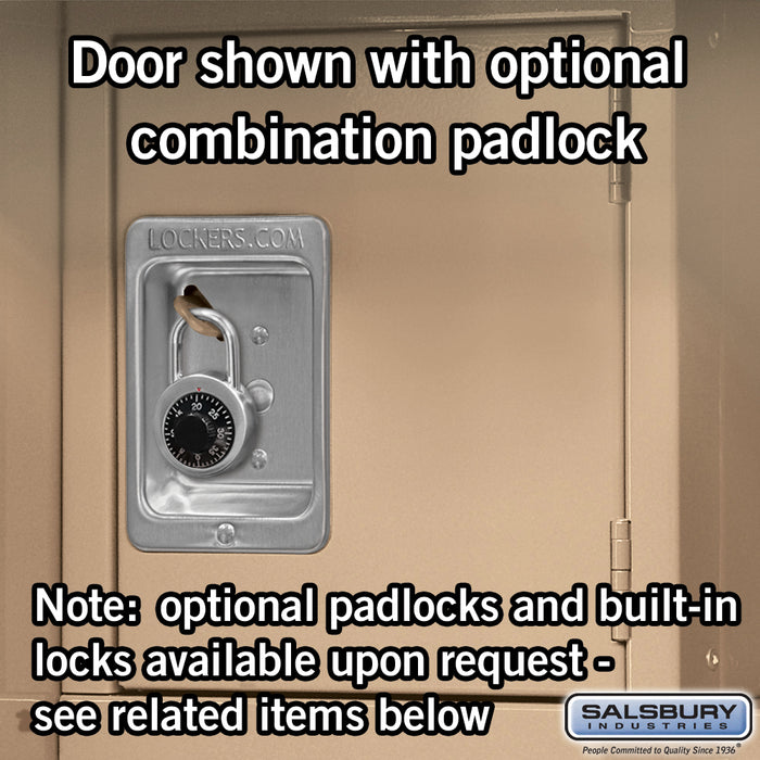 Salsbury 24" Wide Open Access Metal Locker - 6 Feet High - 24 Inches Deep - Tan - Assembled - Sweatfully
