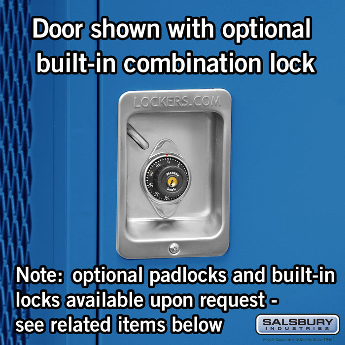 Salsbury 24" Wide Standard Gear Metal Locker - 6 Feet High - 24 Inches Deep - Blue - Assembled - Sweatfully