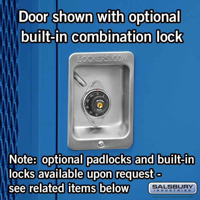 Salsbury 24" Wide Standard Gear Metal Locker - 6 Feet High - 24 Inches Deep - Blue - Unassembled - Sweatfully