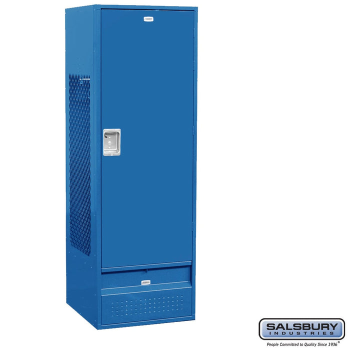Salsbury 24" Wide Standard Gear Metal Locker - 6 Feet High - 24 Inches Deep - Blue - Unassembled - Sweatfully