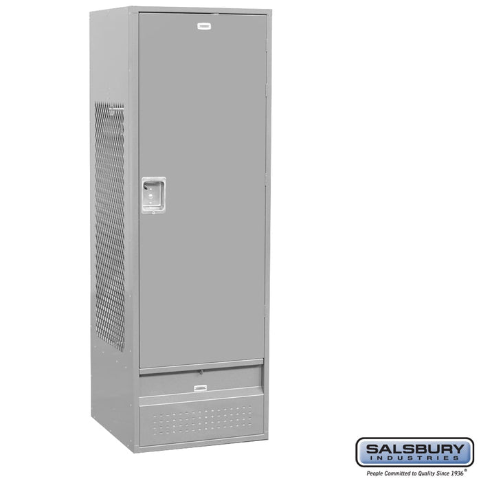 Salsbury 24" Wide Standard Gear Metal Locker - 6 Feet High - 24 Inches Deep - Gray - Unassembled - Sweatfully