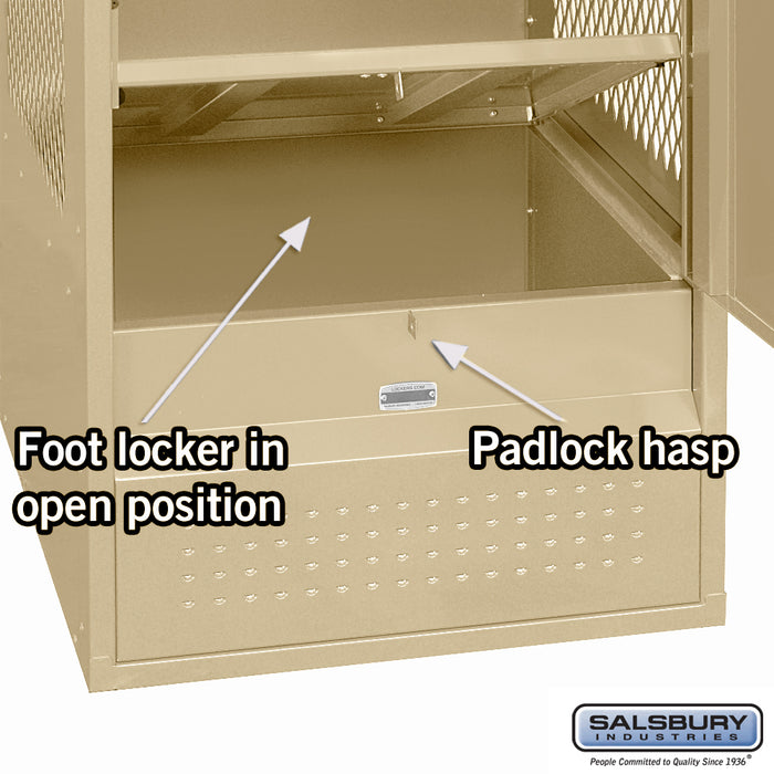 Salsbury 24" Wide Standard Gear Metal Locker - 6 Feet High - 24 Inches Deep - Tan - Unassembled - Sweatfully