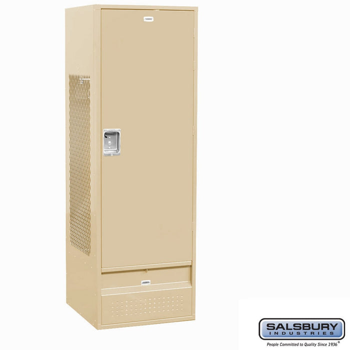 Salsbury 24" Wide Standard Gear Metal Locker - 6 Feet High - 24 Inches Deep - Tan - Unassembled - Sweatfully