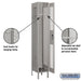 Salsbury 12" Wide Single Tier Vented Metal Locker - 1 Wide - 6 Feet High - 15 Inches Deep - Gray - Assembled - Sweatfully