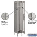 Salsbury 12" Wide Single Tier Vented Metal Locker - 1 Wide - 6 Feet High - 18 Inches Deep - Gray - Assembled - Sweatfully