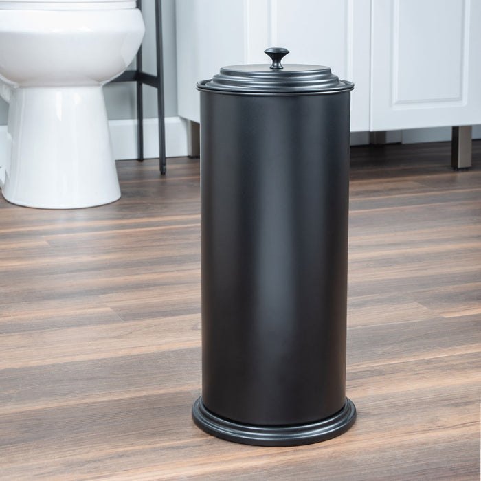 Freestanding Extra Large Toilet Paper Holder (Matte Black Finish) - Sweatfully