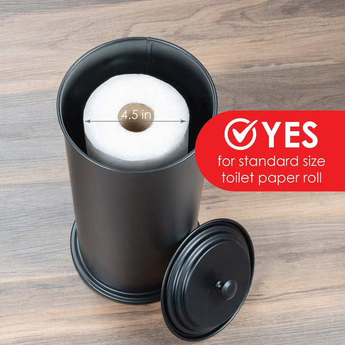 Freestanding Extra Large Toilet Paper Holder (Matte Black Finish) - Sweatfully