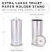 Freestanding Extra Large Toilet Paper Holder  (Stainless Steel Finish) - Sweatfully