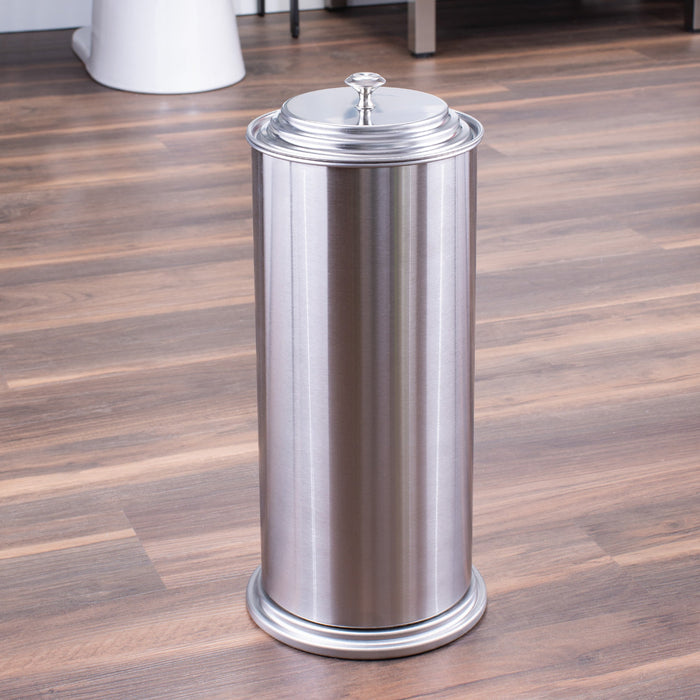 Freestanding Extra Large Toilet Paper Holder  (Stainless Steel Finish) - Sweatfully