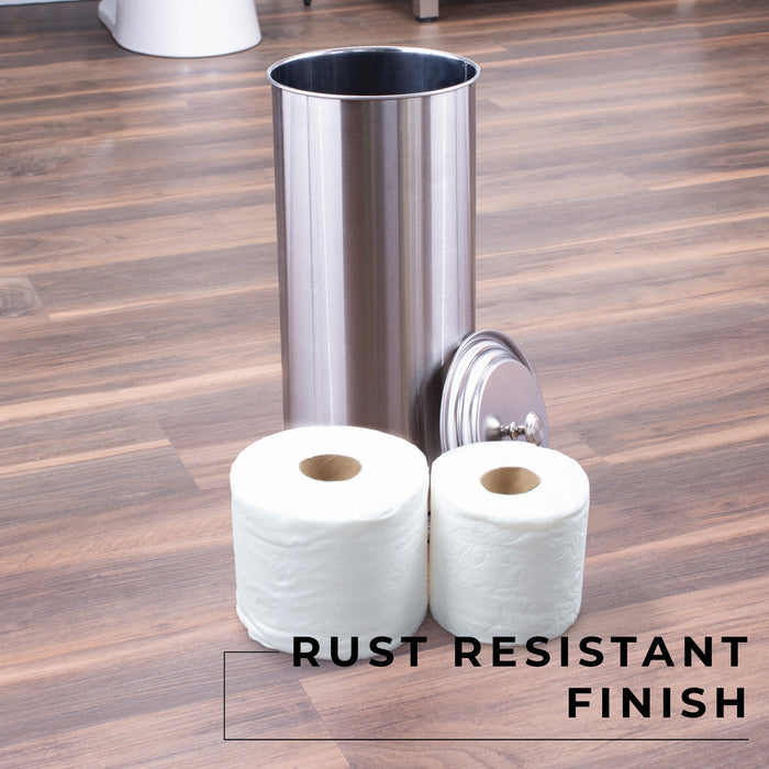 Freestanding Extra Large Toilet Paper Holder  (Stainless Steel Finish) - Sweatfully