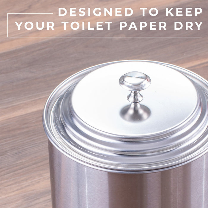 Freestanding Extra Large Toilet Paper Holder  (Stainless Steel Finish) - Sweatfully