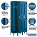 Salsbury 12" Wide Single Tier Vented Metal Locker - 3 Wide - 6 Feet High - 12 Inches Deep - Blue - Unassembled - Sweatfully
