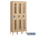 Salsbury 12" Wide Single Tier Vented Metal Locker - 3 Wide - 6 Feet High - 12 Inches Deep - Tan - Assembled - Sweatfully