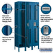 Salsbury 12" Wide Single Tier Vented Metal Locker - 3 Wide - 6 Feet High - 15 Inches Deep - Blue - Assembled - Sweatfully