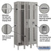 Salsbury 12" Wide Single Tier Vented Metal Locker - 3 Wide - 6 Feet High - 15 Inches Deep - Gray - Assembled - Sweatfully