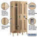 Salsbury 12" Wide Single Tier Vented Metal Locker - 3 Wide - 6 Feet High - 15 Inches Deep - Tan - Unassembled - Sweatfully