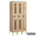 Salsbury 12" Wide Single Tier Vented Metal Locker - 3 Wide - 6 Feet High - 18 Inches Deep - Tan - Assembled - Sweatfully
