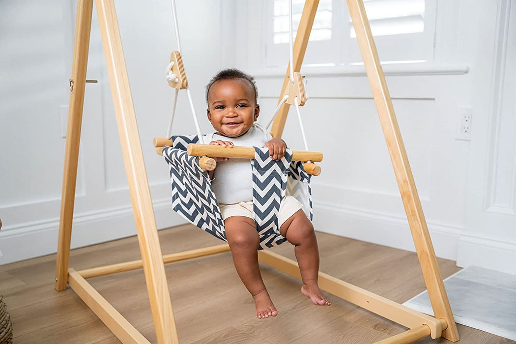 Spruce - Baby and Toddler Foldable Wooden Swing Set - Sweatfully