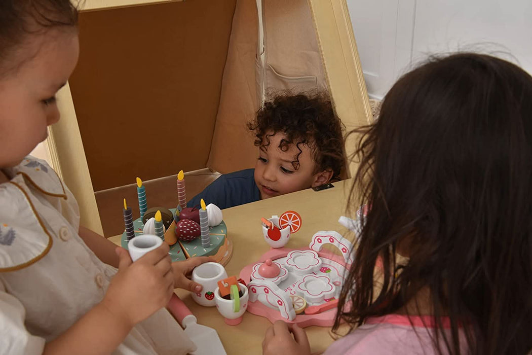 Oak - Wood Learning Tent and Climber with Desk and Chair - Sweatfully