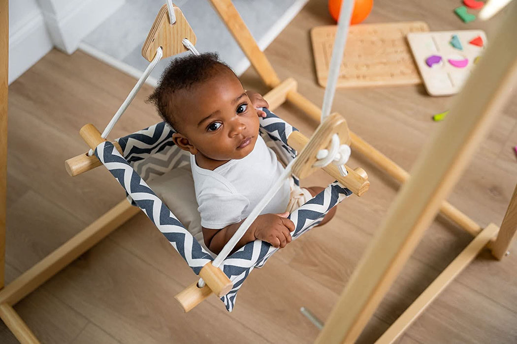 Spruce - Baby and Toddler Foldable Wooden Swing Set - Sweatfully