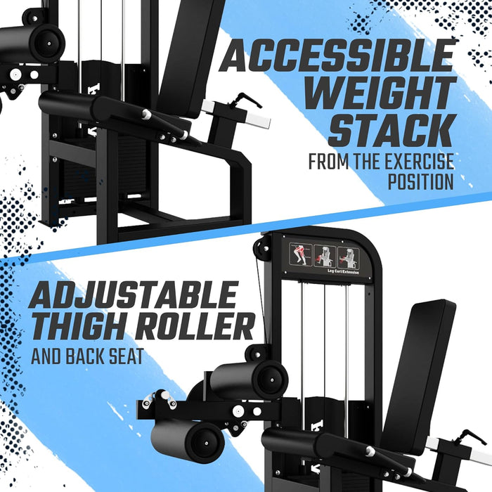 SFE Leg Curl & Leg Extension Machine w/ 250 lbs weight stack (New) - Sweatfully