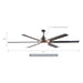 72" Bankston Modern DC Motor Downrod Mount Reversible Ceiling Fan with Lighting and Remote Control - Sweatfully