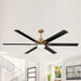 72" Bankston Modern DC Motor Downrod Mount Reversible Ceiling Fan with Lighting and Remote Control - Sweatfully