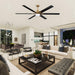 72" Bankston Modern DC Motor Downrod Mount Reversible Ceiling Fan with Lighting and Remote Control - Sweatfully