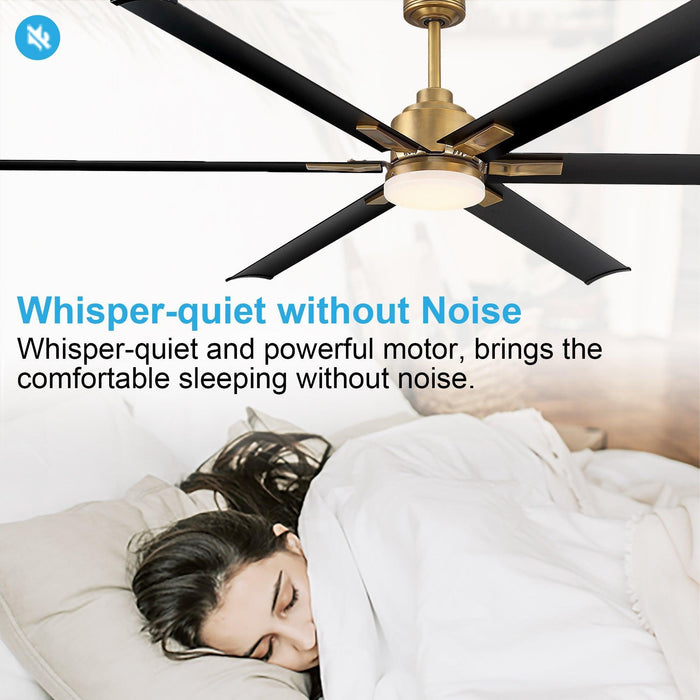 72" Bankston Modern DC Motor Downrod Mount Reversible Ceiling Fan with Lighting and Remote Control - Sweatfully