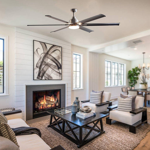 72" Bankston Modern DC Motor Downrod Mount Reversible Ceiling Fan with Lighting and Remote Control - Sweatfully