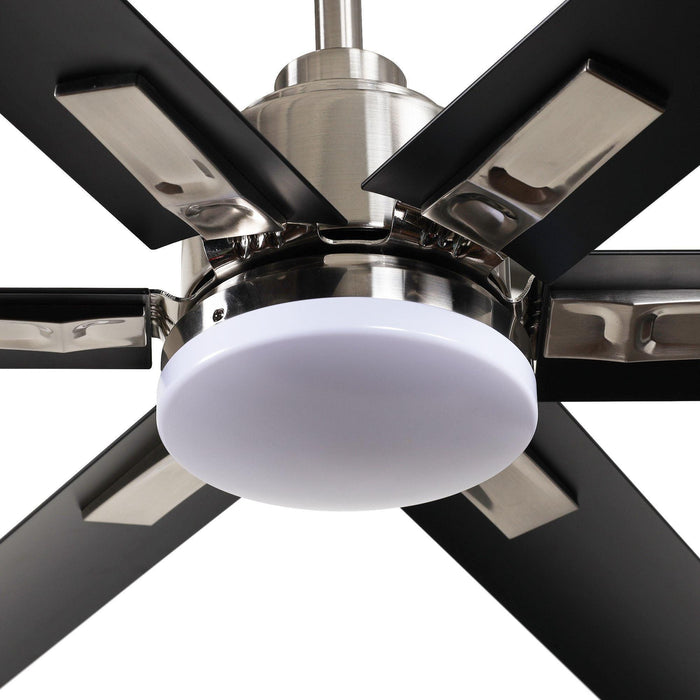 72" Bankston Modern DC Motor Downrod Mount Reversible Ceiling Fan with Lighting and Remote Control - Sweatfully