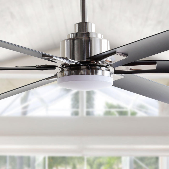72" Bankston Modern DC Motor Downrod Mount Reversible Ceiling Fan with Lighting and Remote Control - Sweatfully