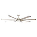 72" Bankston Modern Satin Nickel DC Motor Downrod Mount Ceiling Fan with LED Lighting and Remote Control - Sweatfully