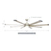 72" Bankston Modern Satin Nickel DC Motor Downrod Mount Ceiling Fan with LED Lighting and Remote Control - Sweatfully