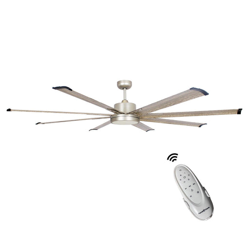 72" Bankston Modern Satin Nickel DC Motor Downrod Mount Ceiling Fan with LED Lighting and Remote Control - Sweatfully