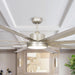 72" Bankston Modern Satin Nickel DC Motor Downrod Mount Ceiling Fan with LED Lighting and Remote Control - Sweatfully