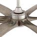 72" Jaydn Farmhouse Satin Nickel DC Motor Downrod Mount Reversible Ceiling Fan with Lighting and Remote Control - Sweatfully