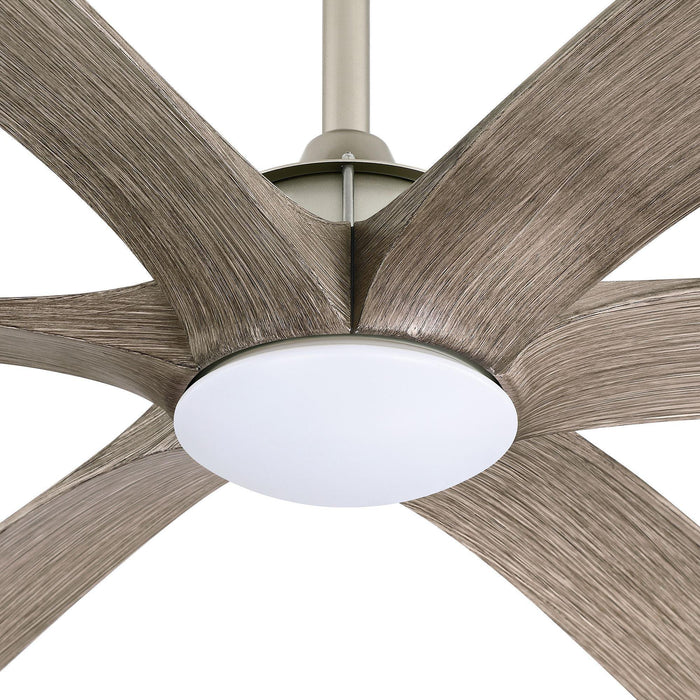 72" Jaydn Farmhouse Satin Nickel DC Motor Downrod Mount Reversible Ceiling Fan with Lighting and Remote Control - Sweatfully